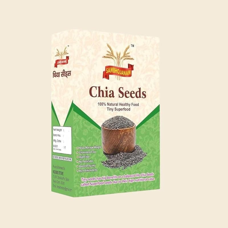 Sambhojanam Chia Seeds 200 Gram - 100% Clean Chia Seeds for Eating | Seeds for Weight Management | Rich in Calcium, Protein &amp; Fiber | Healthy Snacks