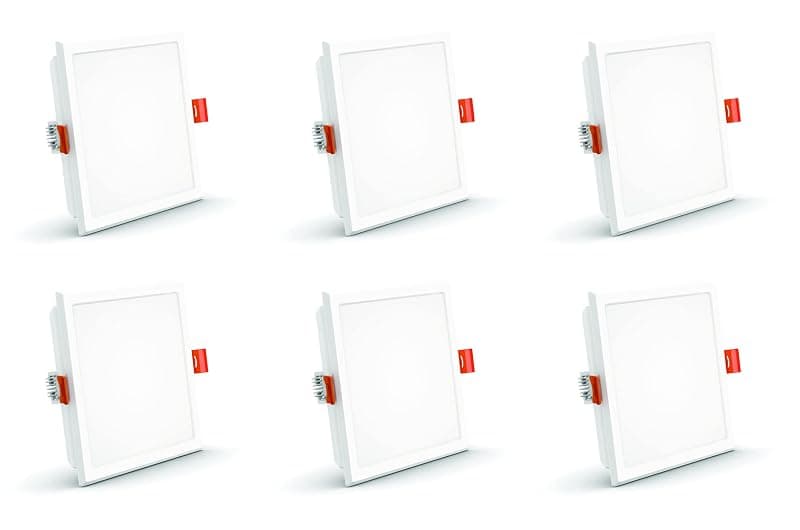 Crompton Star Lord 3IN1 | Recessed Downlighter | 10W | Square | 3IN1 Mood Lighting | Multi-colour | Pack of 6 | False Ceiling mounted | BIS Safe Wire