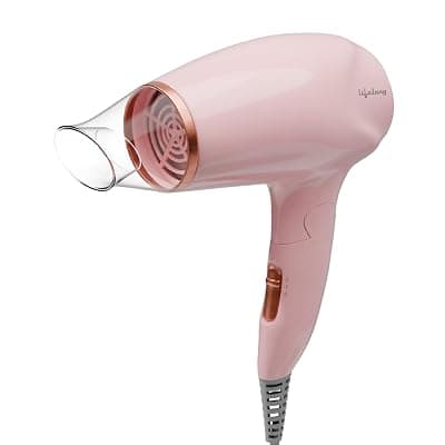 Lifelong Hair Dryer for Women & Men | 1200W Foldable & Compact Hair Dryer Machine | 2 Heat Modes | Travel-Friendly & Portable | Your Perfect Blow Dry Partner for Smooth, Frizz-Free Styling (Pink)
