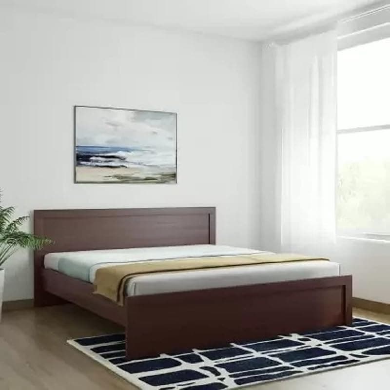 MAMTA DECORATION Engineered Wood Dazzle King Size Bed Without Storage Wooden Bed for Bedroom Living Room Home (Walnut Finish)
