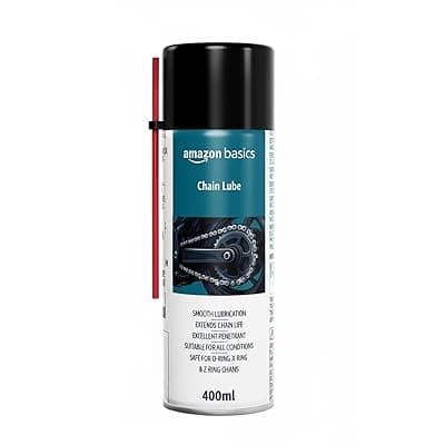Amazon Basics – Chain Lube for All Bikes | 400 ml | Long-Lasting Chain Lubrication | Rain &amp; Corrosion Protection | Reduces Noise &amp; Friction | Easy Spray Application