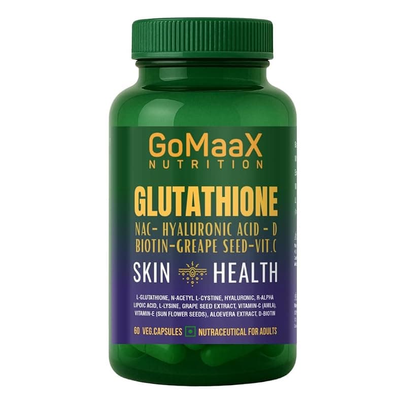 Glutathione Capsules, 60 Veg Capsules For Skin Health, L-Glutathione With Vitamin E, C, Hyaluronic Acid,D- Biotin Supplement &amp; Grape Seed Extract For Face and Skin Antioxidant
