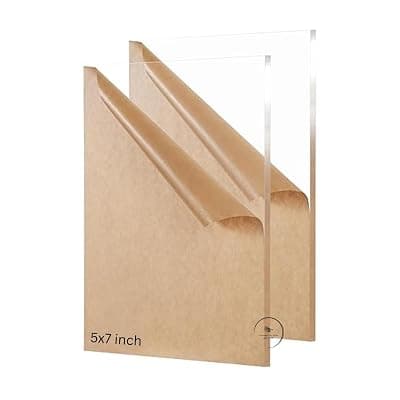 AbhiKalpya Art Studio Acrylic Sheet (2 Pcs) 2mm Clear Transparent plexiglass (5"x7"inch) - Transparent,for Glass Painting, DIY Projects Set of 2