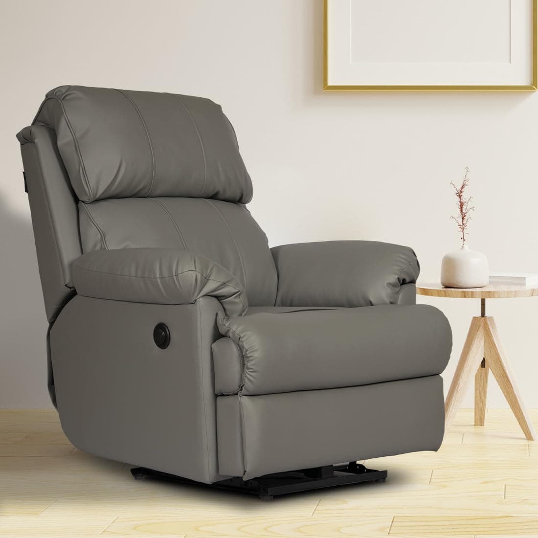 Recliners India Single Power Seater Recliner Sofa | 765/369 Power Recliner Chair | Cushion Armrest | Living Room Recliner Sofa | 1-Year Manufacturer Warranty | Colour- Grey