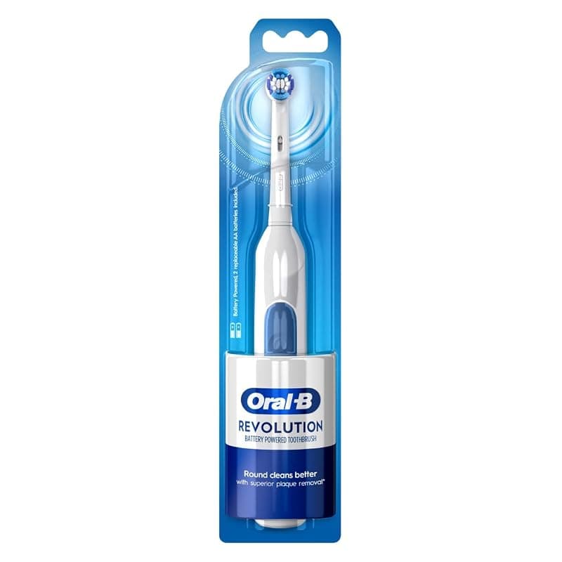 Oral-B Revolution AA Battery Electric Toothbrush For Adults, Long Battery Life, 2 Year Warranty By, IPX7 Water Resistant, Dentist Inspired Round Brush Head, Pack Of 1