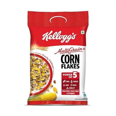 Kellogg's Multigrain plus Corn Flakes 450 G | Power of 5 Grains | 6 Vitamins | High Iron | High Fibre | Crunchy & Delicious | Protein | Only 2% Fat | Breakfast Cereal