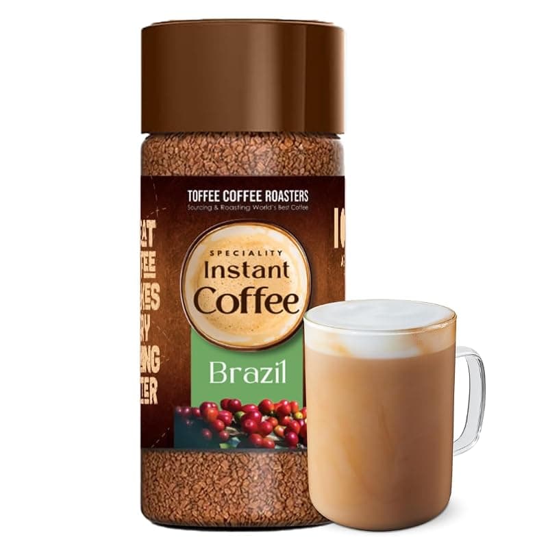 Toffee Coffee Roasters | Brazil Speciality Instant Coffee | As Seen On Shark Tank | 50 gm | Arabica | Ready in Seconds | Makes 25 Cups