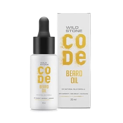 Wild Stone CODE Beard Growth Oil for Men, 30 ml| Six Natural Oil Advanced Formula | Non Sticky, Light Beard Oil for Patchy Beard &amp; Moustache