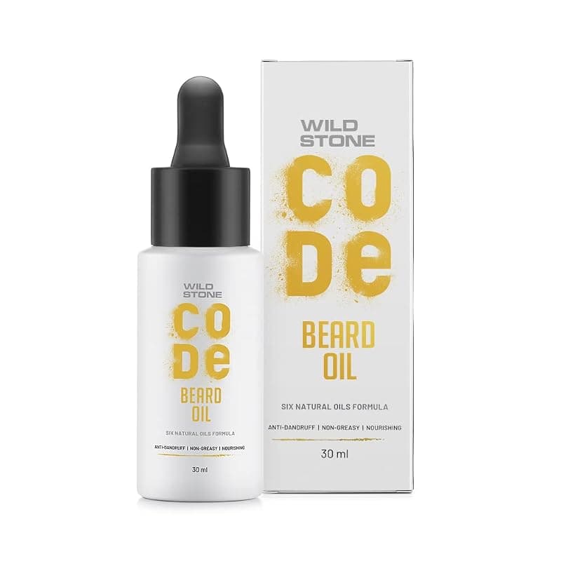 Wild Stone CODE Beard Growth Oil for Men, 30 ml| Six Natural Oil Advanced Formula | Non Sticky, Light Beard Oil for Patchy Beard &amp; Moustache