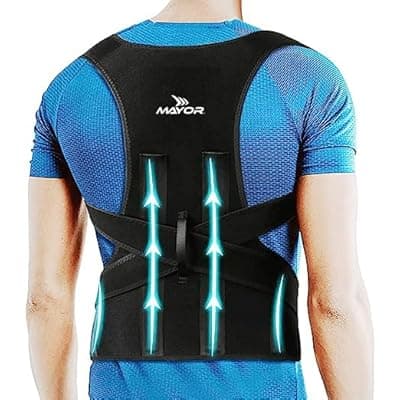 Mayor Free Size Posture Corrector For Men And Women Back Support Belt Back Pain Back Straight And Shoulder Support Belt (Universal Size) (Metallic Belt) (Posture Corrector Belt)