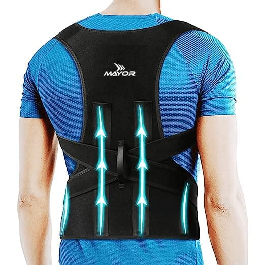 Mayor Free Size Posture Corrector For Men And Women Back Support Belt Back Pain Back Straight And Shoulder Support Belt (Universal Size) (Metallic Belt) (Posture Corrector Belt)