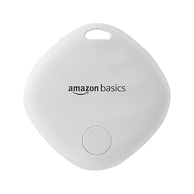 Amazon Basics Aero Tag for iOS | Apple Find My Network Tracker | Bluetooth 5.3 | No SIM Needed | Anti-Lost &amp; Loud 80dB Alert | Item Finder- Keys, Wallets, Bags |Lightweight &amp; 1-Year Battery(White)