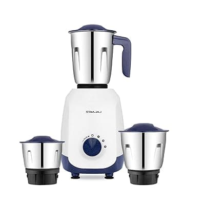 Bajaj Ninja Series Grace 500W Mixer Grinder | Mixie For Kitchen With Duracut® Blades | 2-In-1 Blade Function For Dry &amp; Wet Grinding | 2 Mixie Jars | 5-Yr Motor Warranty 【Midnight Blue】
