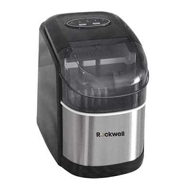 Rockwell IM12BSS Countertop Ice Maker Machine | 9 Ice ready in 8 mins |Self-Cleaning Function| 1 Year warranty | Portable Ice Maker with Ice Scoop &amp; Basket for Home/Kitchen/Party/Camping - Black