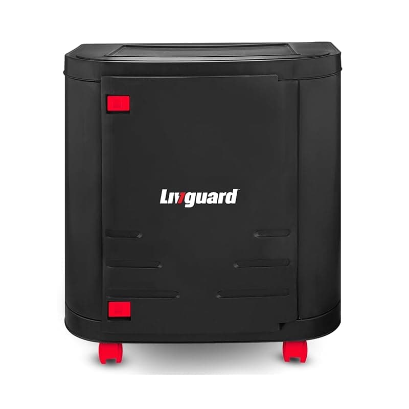 Livguard Inverter Battery Trolley with Protective Covered Box, Ideal for Home Inverter &amp; Battery with 100 kg Load Capacity - Black