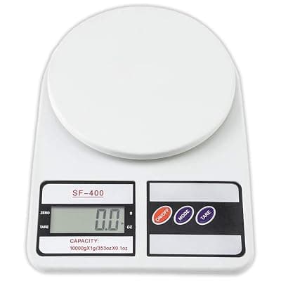 Btag SF-400 Digital Kitchen Weighing Scale | 10Kg x 1g Precision | Food Scale with LCD Display for Cooking, Baking, Meal Prep &amp; Healthy Diet | Compact Electronic Weight Machine for Home Use.(White)