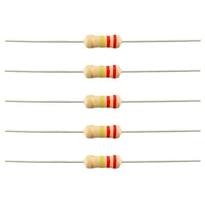 INVENTO 250Pcs 220K Ohm Carbon Film Resistor 1/4 W Resistance 0.25 Watt 250mW 5% Toleance High Quality For DIY