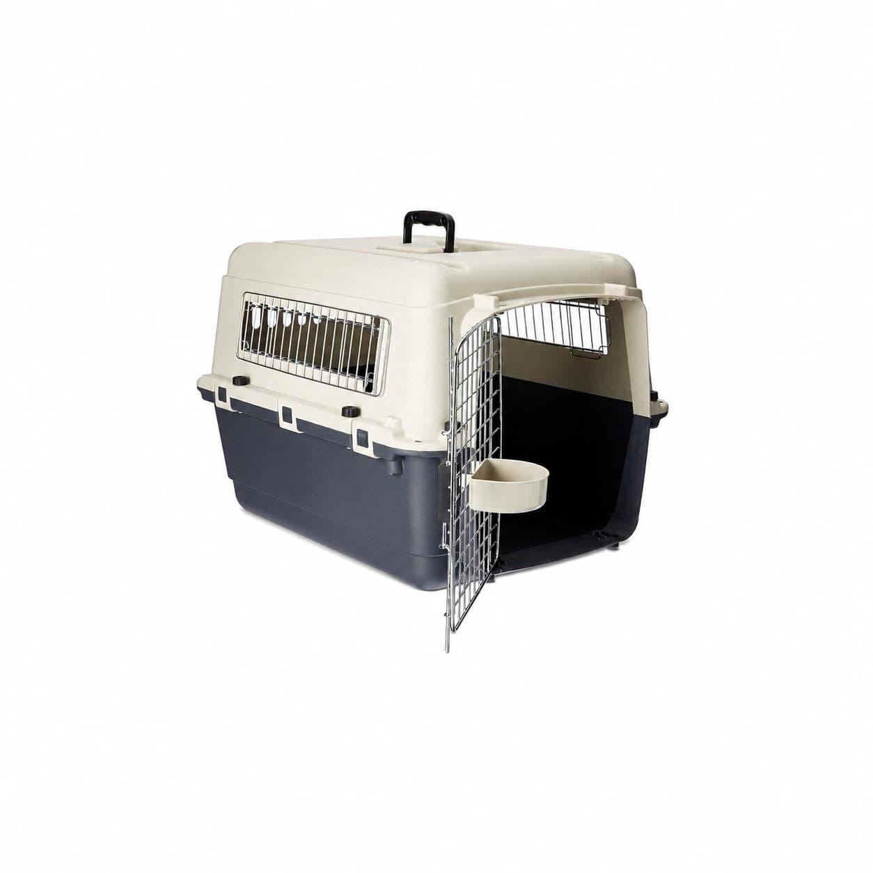 Art Vihar Heavy Duty Dog Travel Carrier Flight Crate, IATA Compliant Airline Approved, White & Grey (10 INCH)