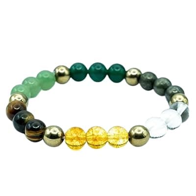 Dhan Yog Bracelet Attracts Wealth &amp; Financial Prosperity Pyrite, Citrine &amp; Aventurine Bracelet Astrology Dhanyog Bracelet for Men &amp; Women Certificate of Authenticity