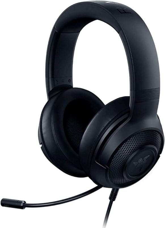 Razer Kraken X Lite Ultralight Wired Gaming Over Ear Headset: 7.1 Surround Sound Capable - Lightweight Frame - Bendable Cardioid Microphone - for PC, Xbox, PS4, Nintendo Switch - Classic Black