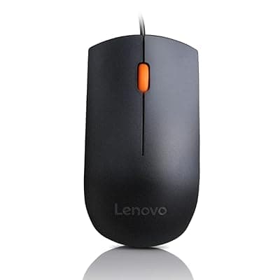 Lenovo 300 Wired Plug &amp; Play USB Mouse, High Resolution 1600 DPI Optical Sensor, 3-Button Design with clickable Scroll Wheel, Ambidextrous, Ergonomic Mouse for Comfortable All-Day Grip (GX30M39704)