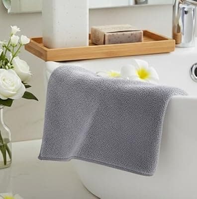 The Better Home Face Towel (40 * 60cm) | Face Towel for Women | Microfiber Towel | Machine Washable | Quick Drying | Easy to Carry | Gym Towel for Men Workout (1Pcs - Grey)
