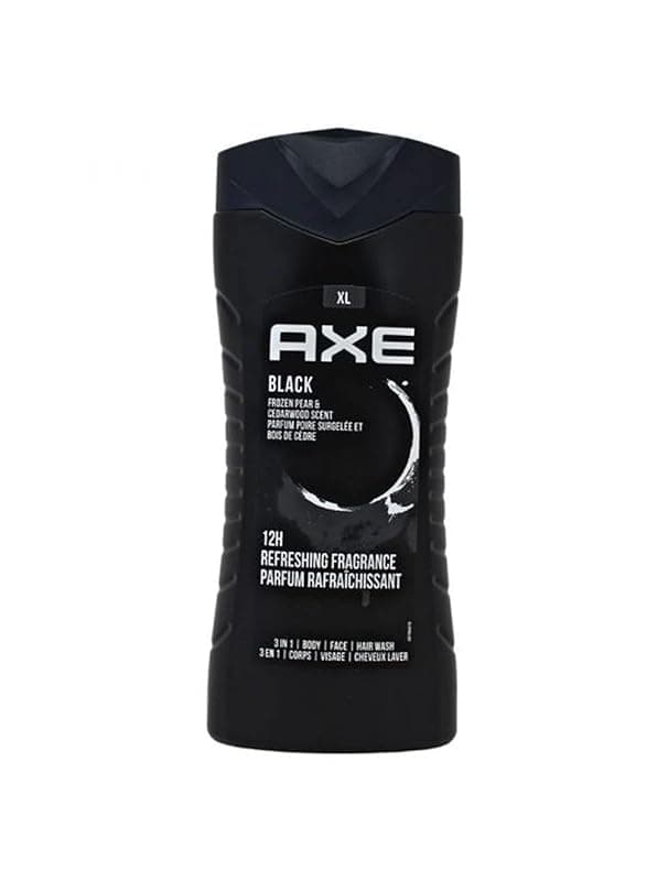 AXE Black 3 In 1 Body, Face &amp; Hair Wash for Men, Long-Lasting Refreshing Frozen Pear Dermatologically Tested, 400ml