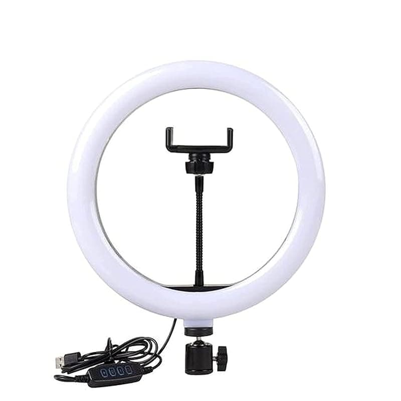 Dyazo 10 Inch LED Ring Light with 3 Level Brightness Dimmable Lighting for Vlogging, You Tube Video, Photo Shoot Live Streaming &amp; Makeup Compatible with All Smart Phones &amp; Cameras