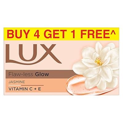 Lux Flaw-less Glow Bathing SoapBuy 4 Get 1 Free|150g infused with Vitamin C &amp; E |For Superior Glow|
