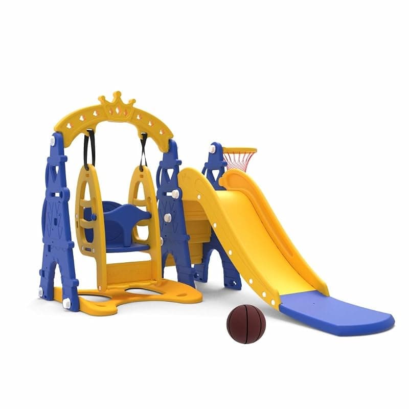 Amazon Brand - Solimo 3-in-1 Garden Castle Slide &amp; Swing for Indoor &amp; Outdoor Use | for Kids 2-8 Years Old | Safe &amp; Fun | Ideal for Boys &amp; Girls | Toy for Kids | Easy Assembly, Multicolor