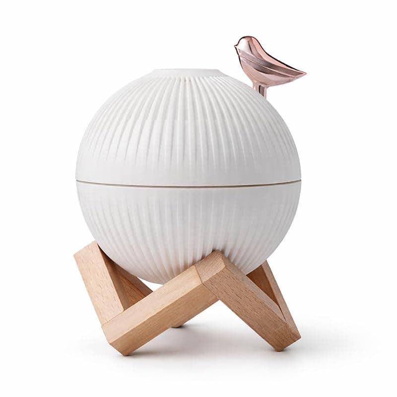 Bedroom Humidifier for Sleep 300ml Essential Oil Diffuser with Flame Effect Night Light Ultrasonic Cool Mist Air Quiet USB Auto Shut Off Aromatherapy Diffuser (Moon Humidifier)