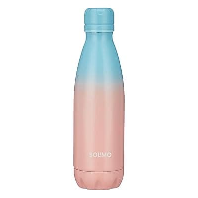 Amazon Brand - Solimo Stainless Steel Insulated Cola Dual Colour Bottle (500ml) | Superior Durability | 100% Food-Safe | Leak Proof | BPA-Free Cap (Blue &amp; Pink)