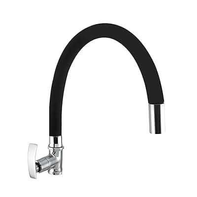 10X Brass Swan Neck Tap Black Spout Flexible Sw-9089 For Washbasin/ Chrome Kitchen Table Mounted