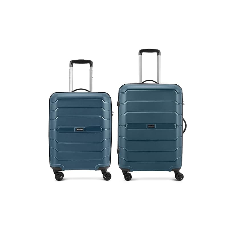 Aristocrat Liberty Set of 2 (Cabin+Medium) Trolley Bag, 58+68Cm | Combination Lock | 8 Wheels | 3 Years International Warranty | Spanish Blue