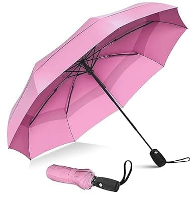 TEKCOOL Umbrella, UV Big Size Umbrella for Sun Protection Rain Windproof Strong large 3 fold for men women kids boys girls Perfect small &amp; stylish Windproof &amp; Compact(Green)