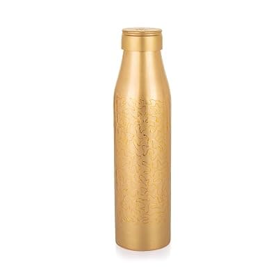 Attro Slim Copper 1000ml Water Bottle Improve Your Immunity, Brain, Nervous System &amp; Healthy Skin Natural Ayurveda Benefits Authentic Copper Water Bottle Royal Gold