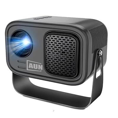 AUN Q1 Max Free Style 270° Rotatable Smart Projector for Home 4K &amp; 1080p Support, 9000L Android 11 WiFi Bluetooth 720p Native YouTube Netflix PrimeVideo Hotstar 150" Max Display
