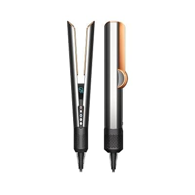 Dyson Airstrait™ Straightener| Wet to Dry Straightener| No Heat Damage| 2 in 1 Straightening| Saves Time| Natural Straight Look|Uses Air| No Hot Plates| Dry &amp; Straighten| Volumunious &amp; Shiny Hair | 3 Modes| Travel Friendly|Intelligent Heat Control| 2 Year Warranty (Bright Nickle / Bright Copper)