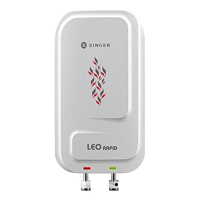 SINGER LEO RAPID 5.9 L Instant Water heater for Kitchen &amp; Bathroom| 3000W Powerful Heating Element Instant Water Heater | SS Tank | Powerful Copper element | ISI Mark, (White)
