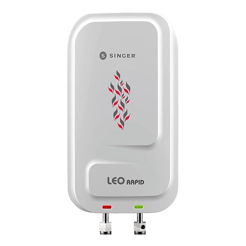 SINGER LEO RAPID 5.9 L Instant Water heater for Kitchen &amp; Bathroom| 3000W Powerful Heating Element Instant Water Heater | SS Tank | Powerful Copper element | ISI Mark, (White)
