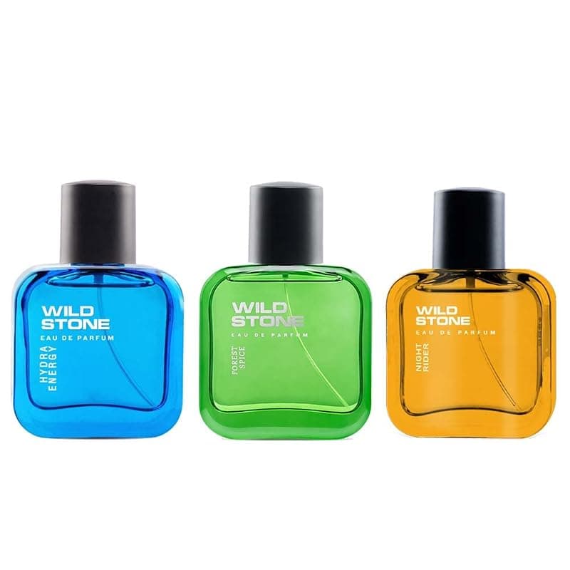 Wild Stone Forest Spice, Hydra Energy and Night Rider Long Lasting Eau de Parfum for Men, Pack of 3 (30ml each)