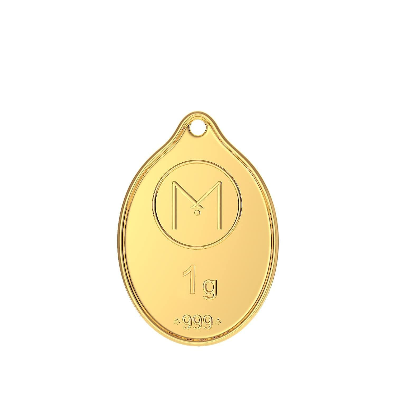Malabar Gold & Diamonds 24K (999) Gold Coin Pendant 1 gram |Gold Coin cum Pendant for Birthday, Wedding, Akshaya Tritiya & Festive Gift, Goddess Laxmi Impression