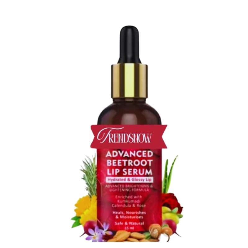 Trendsnow Advanced Beetroot Lip Serum, Natural Brightening &amp; Lightening Formula, Rose petals and beetroot