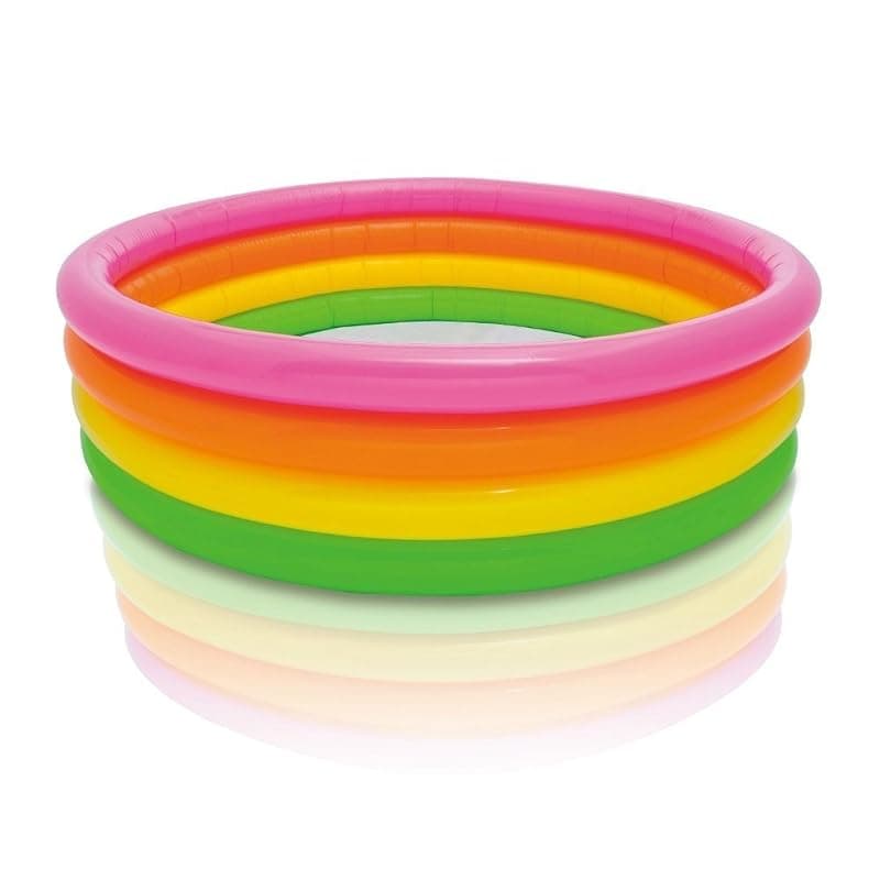 Intex Pa Toys 4 Rings Baby Pool (Multicolour, 66" x 18", 56441Np)