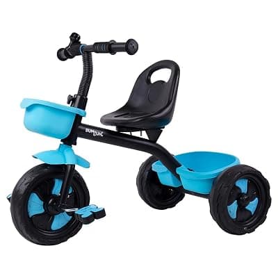 Bumtum Tricycle Ride | Play & Plug Cycle for Kids | 2-5 Years - Tricycles for Boy & Girl | Sturdy Designs with Storage Box, Horn and Guarded Seats, Heavy Wheels (Blue) - Pack of 1