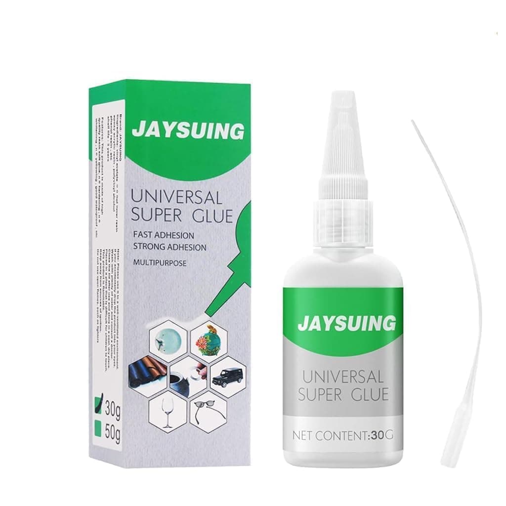 Axciantyy Jaysuing Universal Super Glue 30g – Instant Strong Bond Multi-Surface Adhesive with Precision Applicator for Fast Repair on Wood, Metal, Plastic