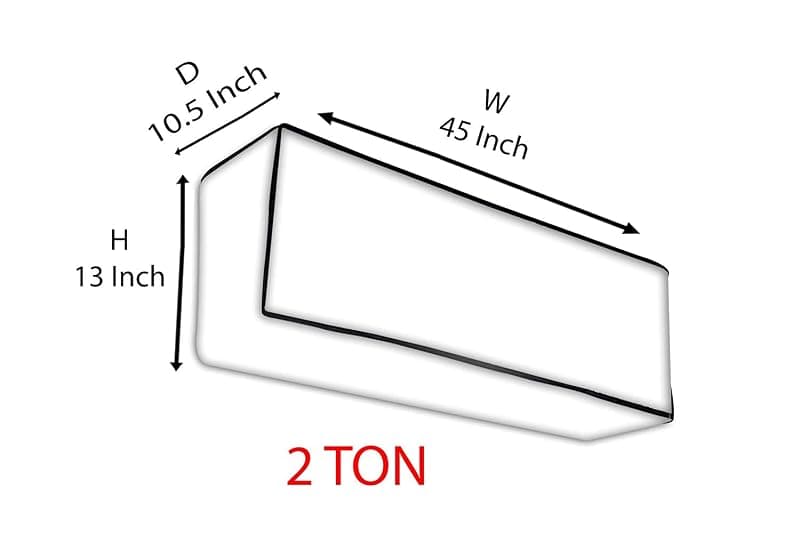 2 Ton Split AC Cover - Dustproof and Water Resistant Indoor Unit Protection (Black Large Dot)