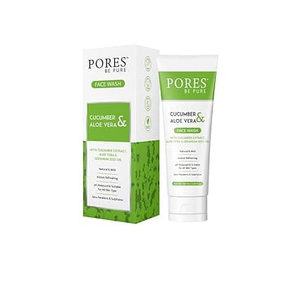 Face Wash | Cucumber Face Wash with Aloe Vera for Face | Skin Refreshing Daily Wash for Women &amp; Men | Gentle Cleanser For Glowing &amp; Brightening Skin | For All Skin Types | 100 mL