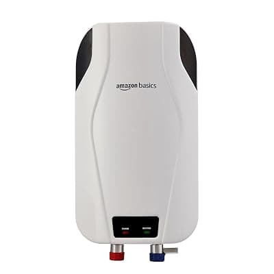 Amazon Basics 3L Instant Water Heater | 3KW | Geyser with PP Body & SS Tank | Corded Electric | Rust Proof | 4 Level Safety | White