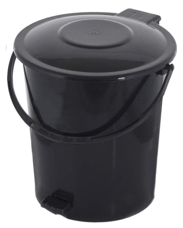 Fun Homes Plastic Dustbin Garbage Bin with Handle (10 Liters, Black)